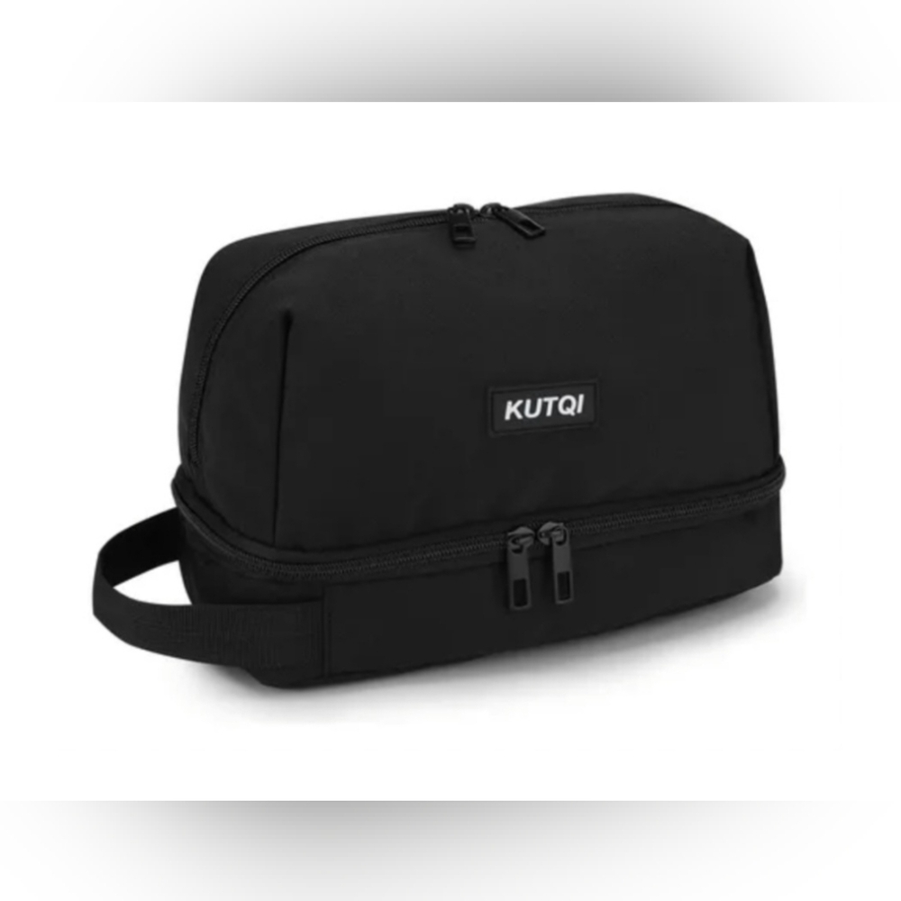 Large Capacity Toiletry Cosmetic Bag Waterproof Durable Travel Black Handle New